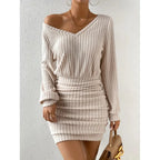 Robin Ribbed Wrap Knit Mini Dress
