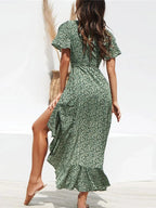 Lila Flutter Wrap Maxi Dress