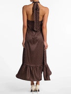 Vivienne Polka Halter Maxi Dress