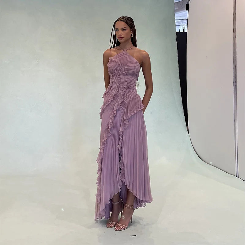 Serena Elegant Halter Maxi Dress