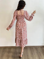 Marielle Floral Lace-Up Midi