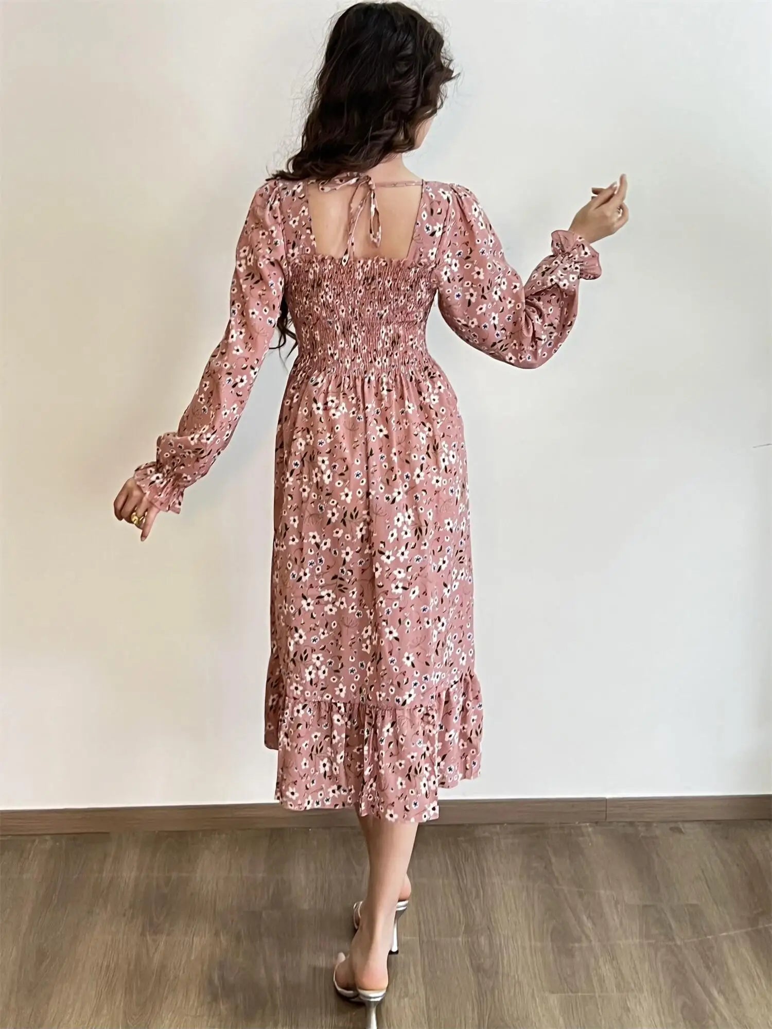 Marielle Floral Lace-Up Midi