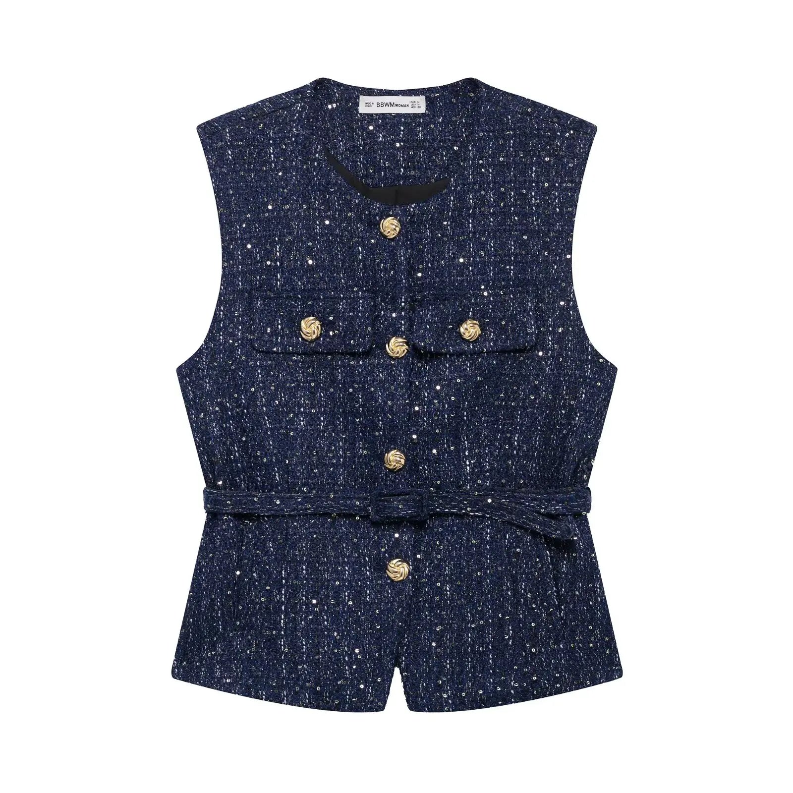 Vivienne Belted Tweed Vest