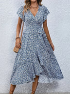 Martha Floral Wrap Midi Dress