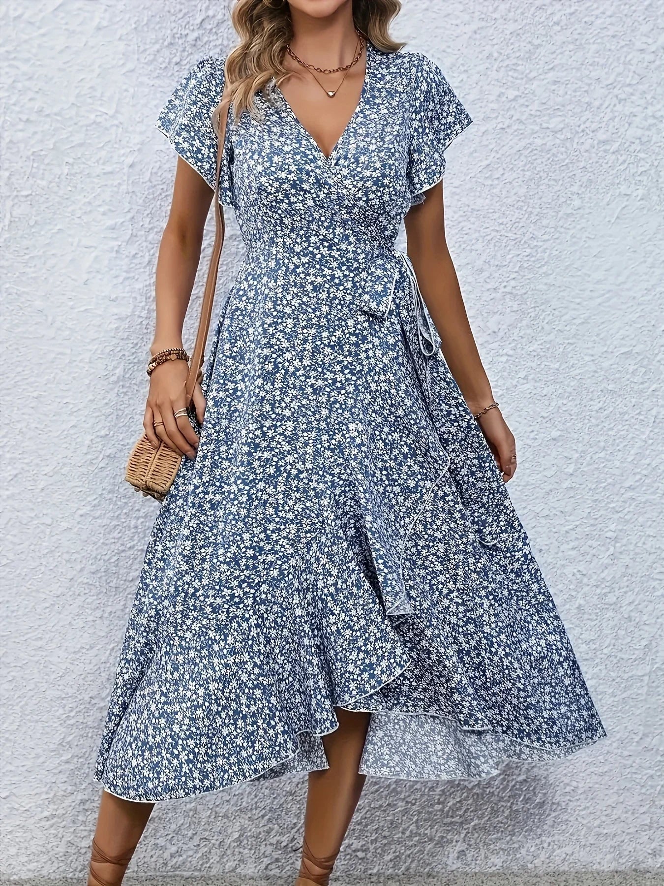 Martha Floral Wrap Midi Dress