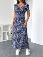 Isla Floral Ruched Midi Dress