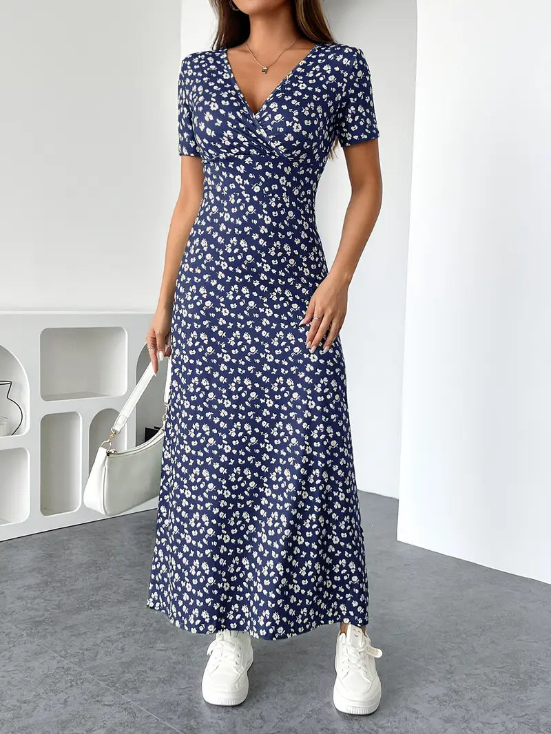 Isla Floral Ruched Midi Dress