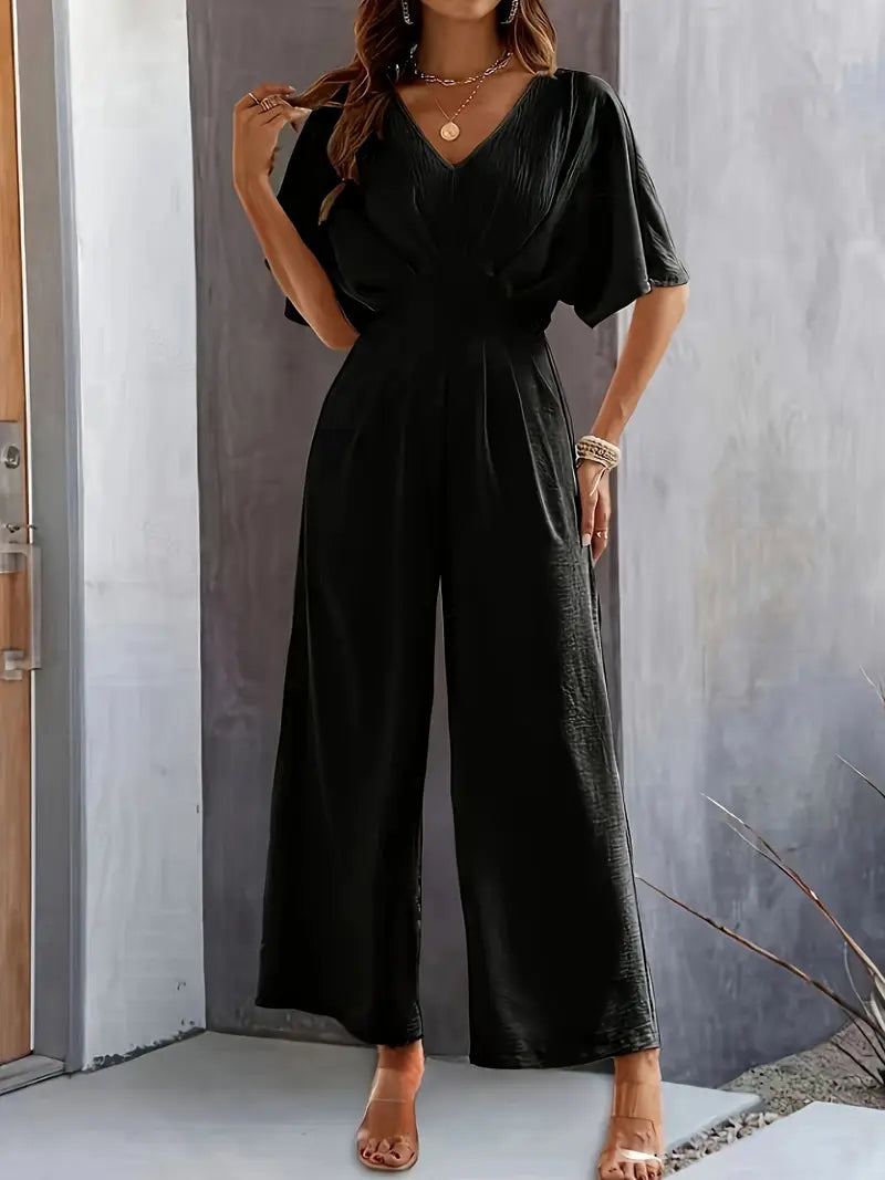Lana Draped V-Neck Jumpsuit