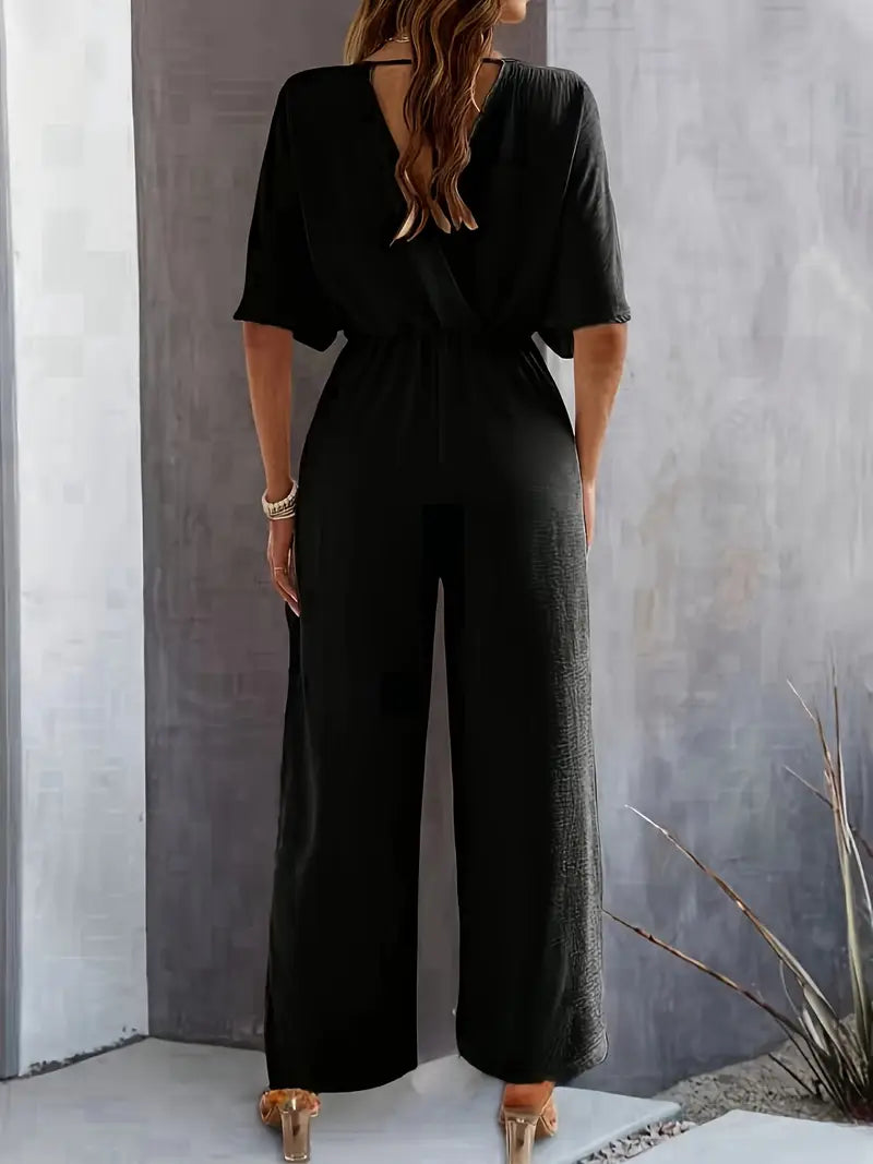 Lana Draped V-Neck Jumpsuit