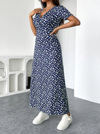 Isla Floral Ruched Midi Dress