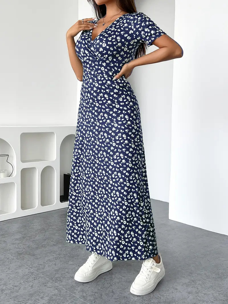 Isla Floral Ruched Midi Dress