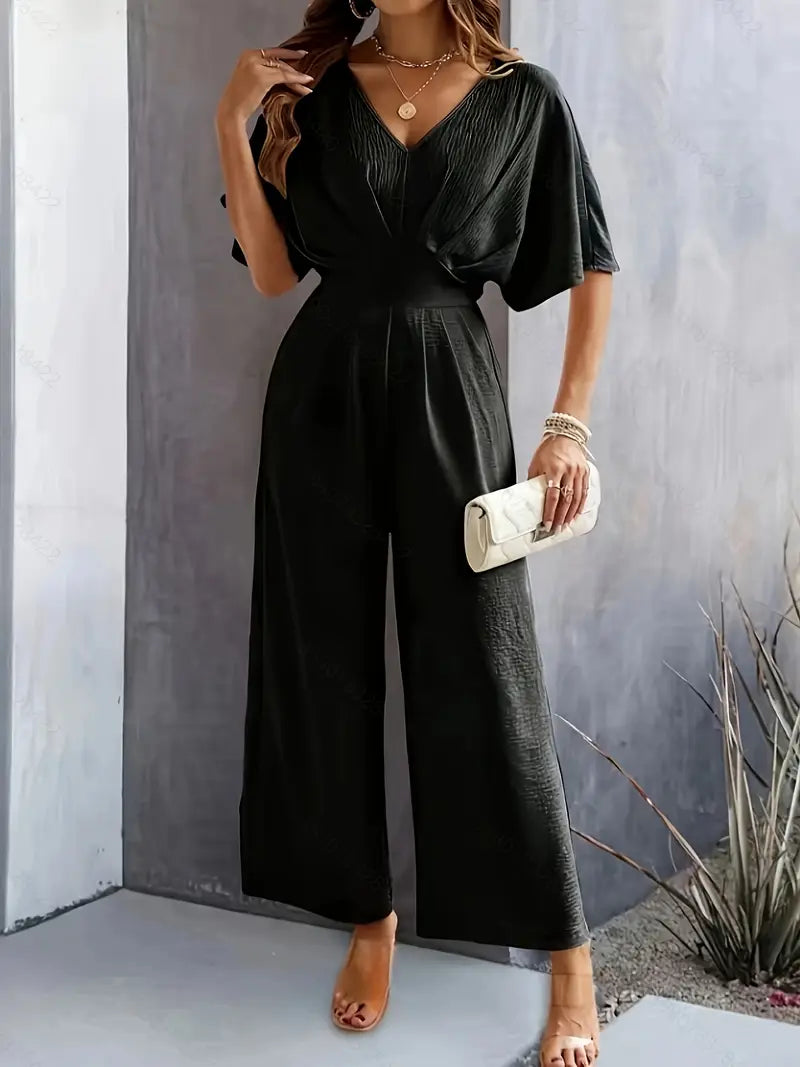 Lana Draped V-Neck Jumpsuit