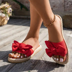 Lucia Light Bow Espadrille Slides