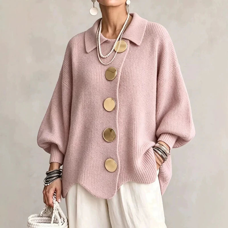 Karina collared cardigan in Dusty Pink