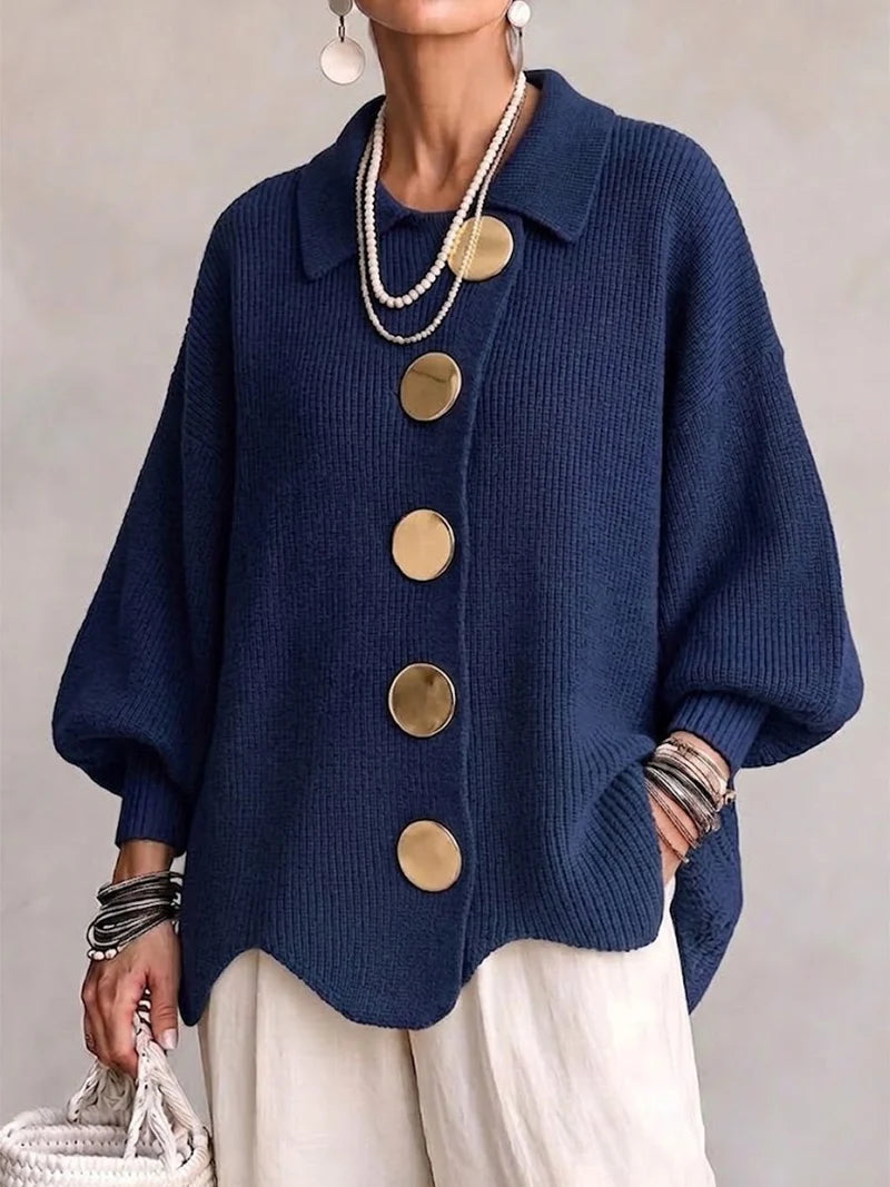 Karina collared cardigan in Navy