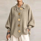 Karina collared cardigan in Taupe